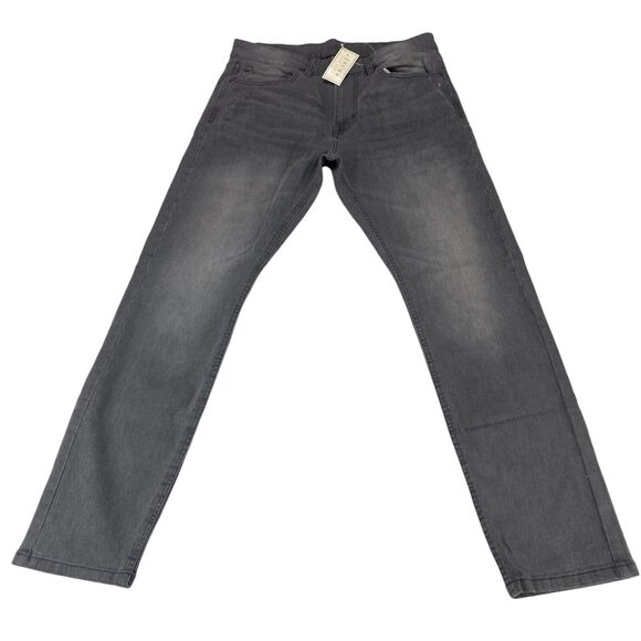 JACHS New York Jeans Mens 31x30 Gray Denim Mid Rise Stretch Slim Straight Fit - Picture 3 of 15